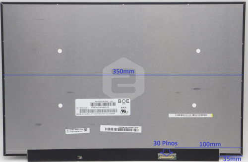 Painel LCD 16" LED WUXGA 1920x1200 Matte 30 pinos Sem Brackets IPS