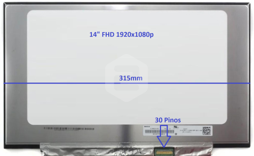Painel LCD 14" LED FHD 1920x1080 Matte 30pinos Sem Brackets 315mm