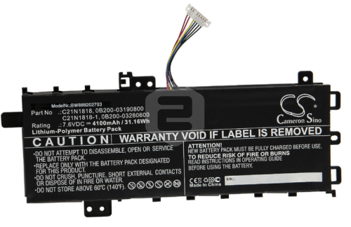 Bateria Compatível 4150mAh C21N1818-1 ASUS VivoBook X412 | F412 | X512 | F512 | P1402FA